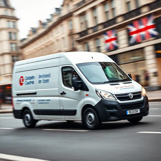 About section image: courier team wearing high-visibility vests organizing parcels at a UK depot (generated)