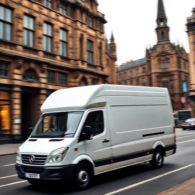 Courier loading boxes for urgent same-day delivery (generated)