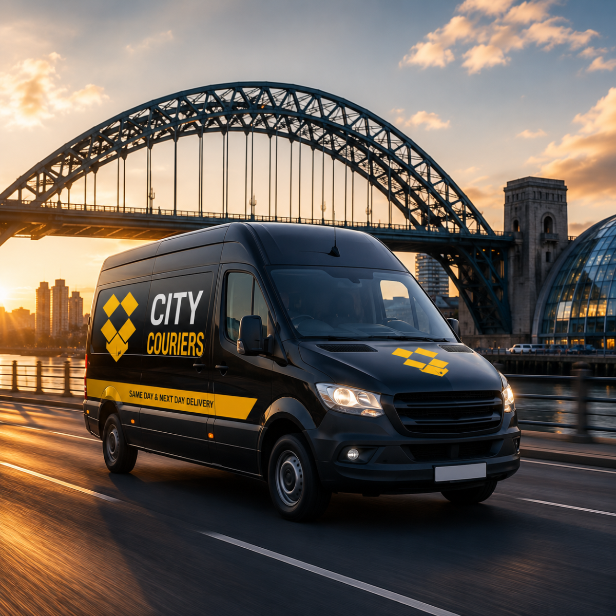 Professional courier delivering a package